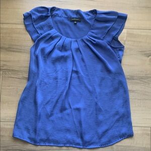 Spense Blue Cap Sleeve Women's Top